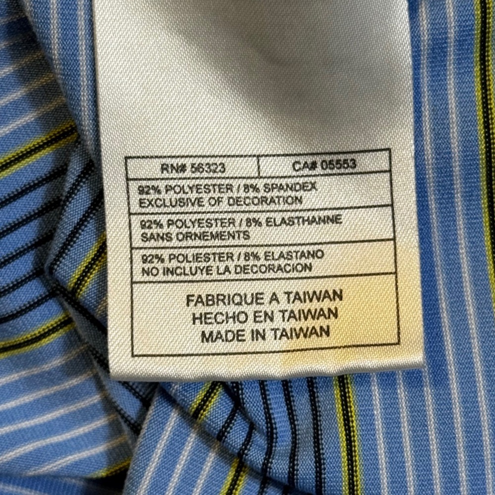 Nike Golf Mens XL Dri-FIT UV Striped Polo Shirt Blue Yellow Black RN 56323 - Picture 5 of 8